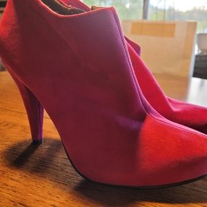 Hot Pink High Heel Ancle Boots